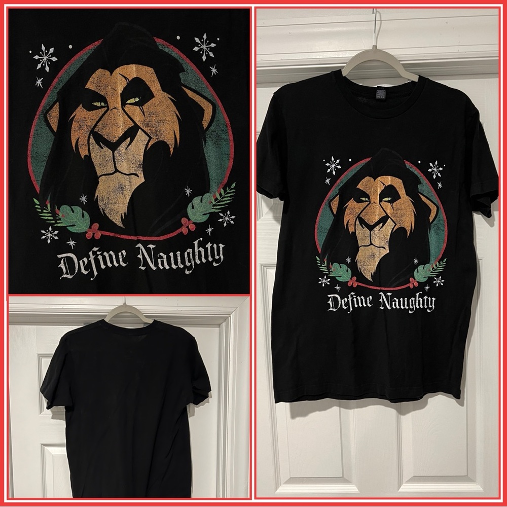 The Lion King Scar Christmas Shirt Define Naughty Size Medium